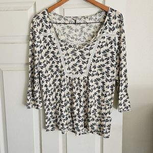 Lucky Brand S Linen Viscose Top Excellent Condition